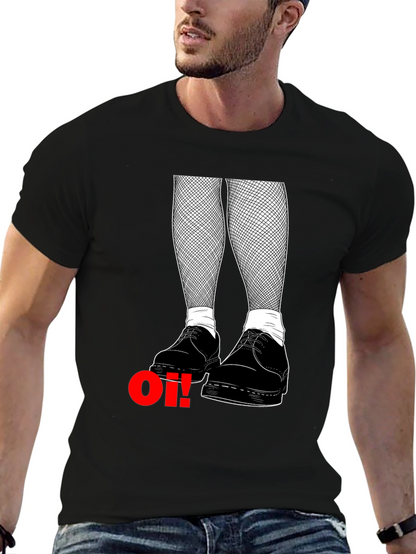 Oi! Punk Graphic Tee - Black Cotton T-Shirt
