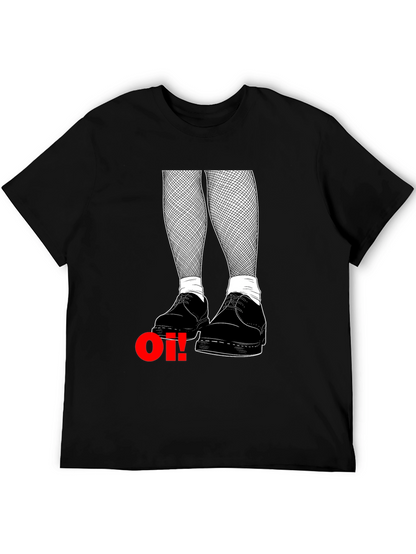 Oi! Punk Graphic Tee - Black Cotton T-Shirt