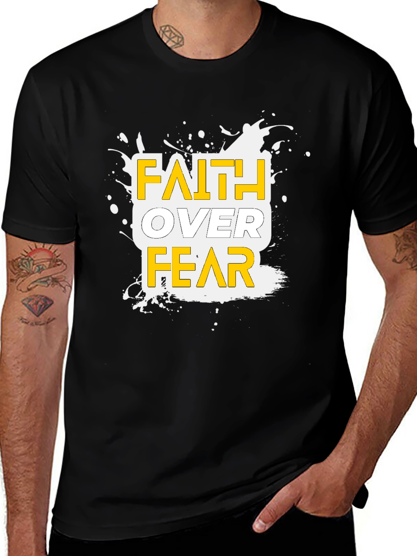 Faith Over Fear Graphic T-Shirt - Inspirational Tee