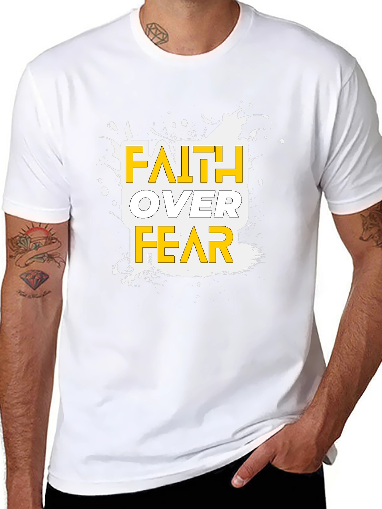 Faith Over Fear Graphic T-Shirt - Inspirational Tee
