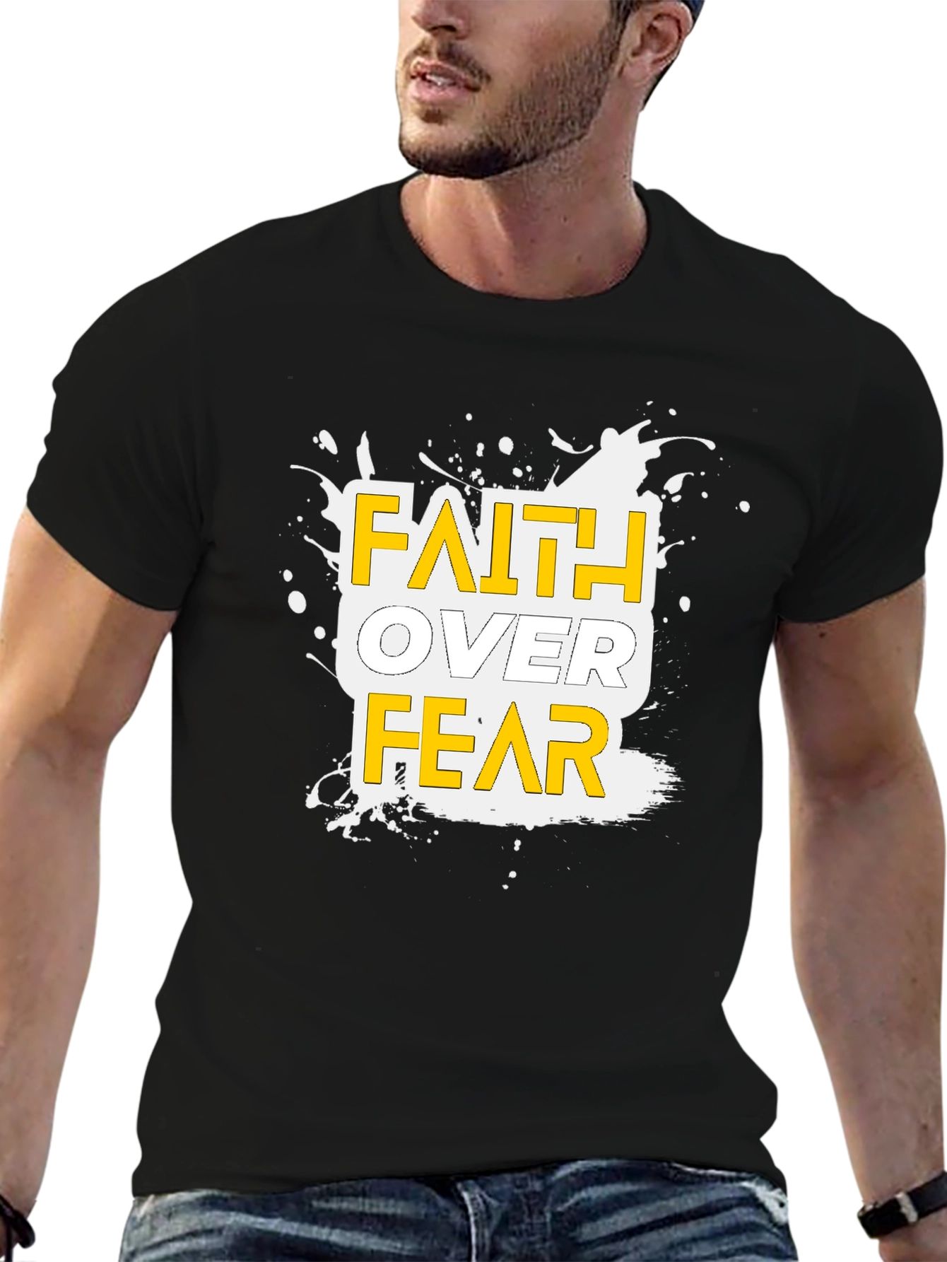 Faith Over Fear Graphic T-Shirt - Inspirational Tee