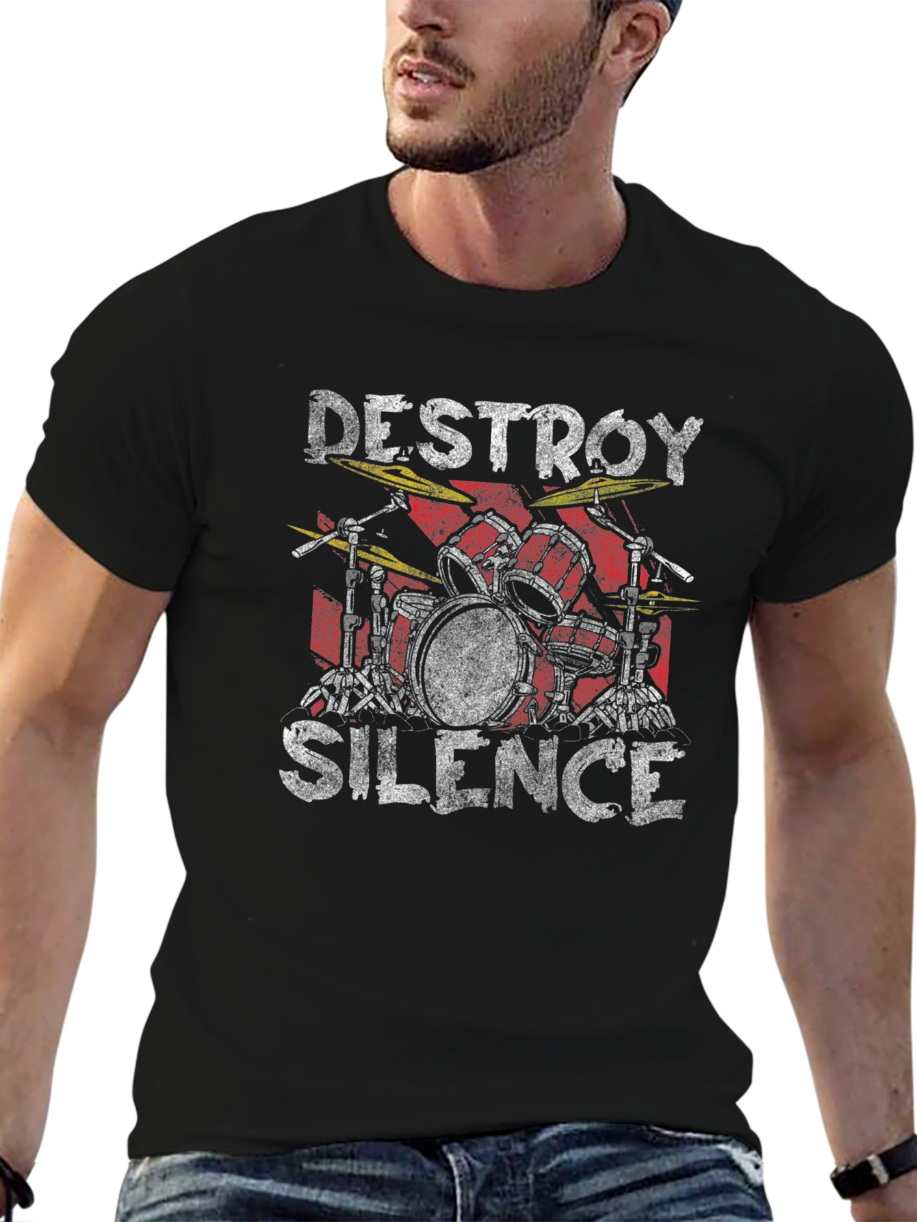 Destroy Silence Drum Set Graphic Tee