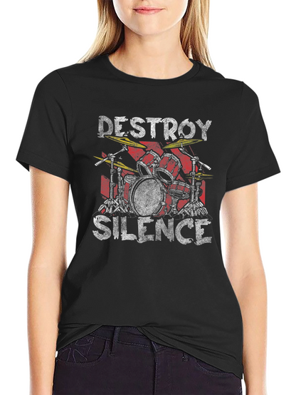 Destroy Silence Drum Set Graphic Tee