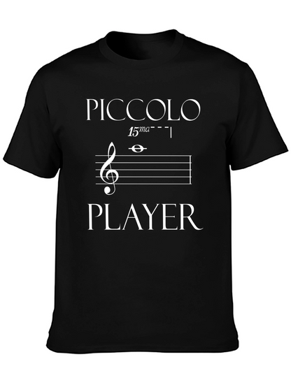 Piccolo Player Black T-Shirt - Music Lover Gift