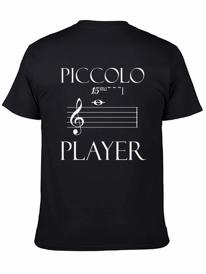 Piccolo Player Black T-Shirt - Music Lover Gift