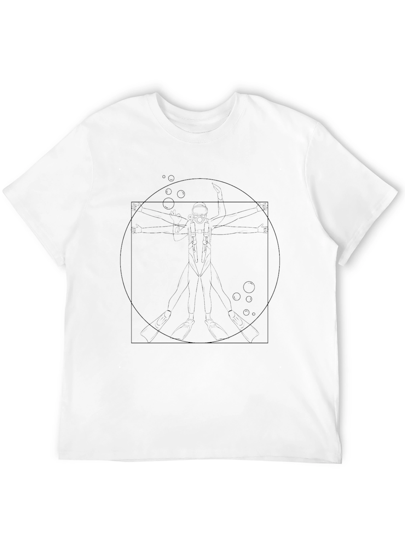 Vitruvian Man Graphic Tee - Black