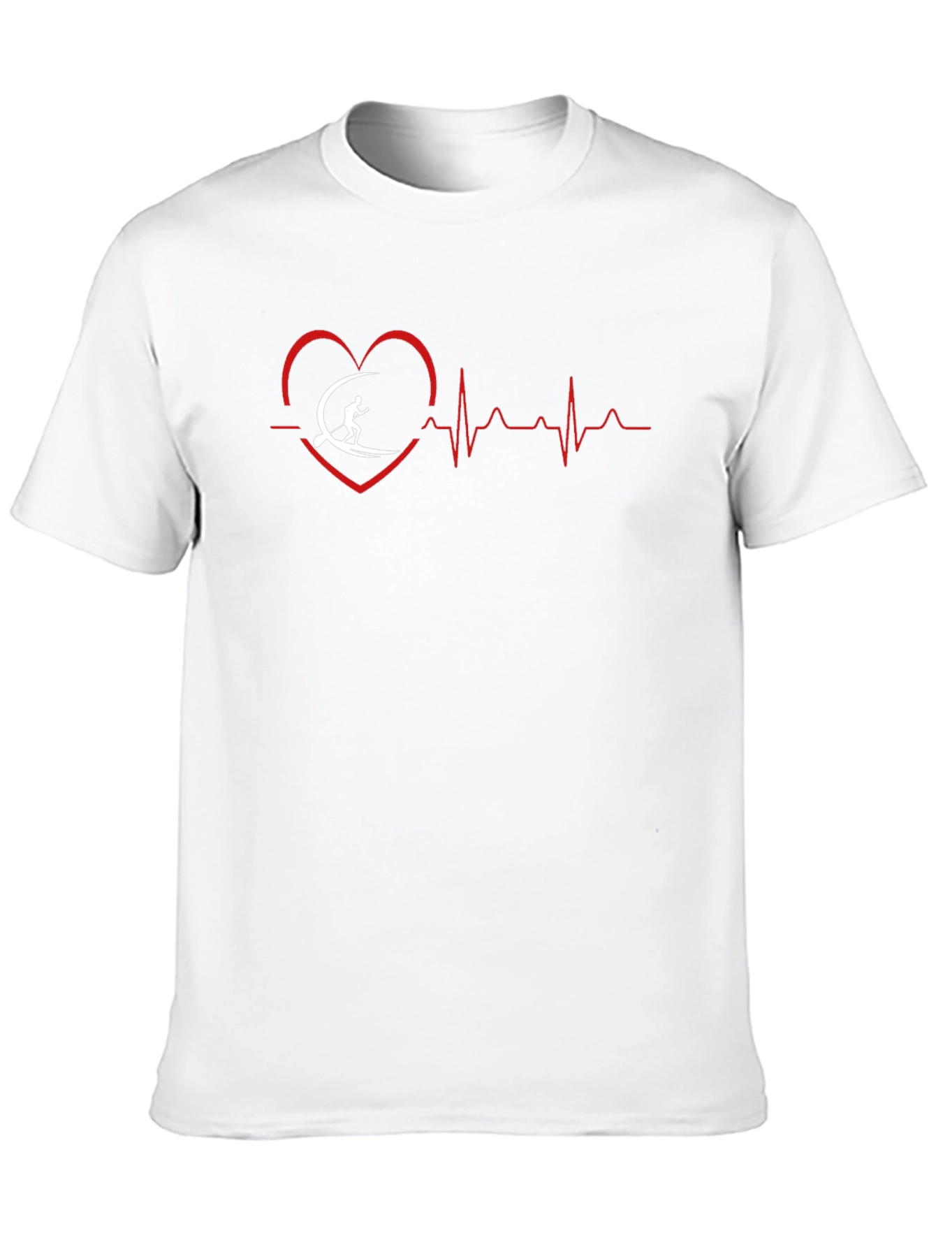 Surfing Heartbeat Graphic Tee - Mens Black T-Shirt