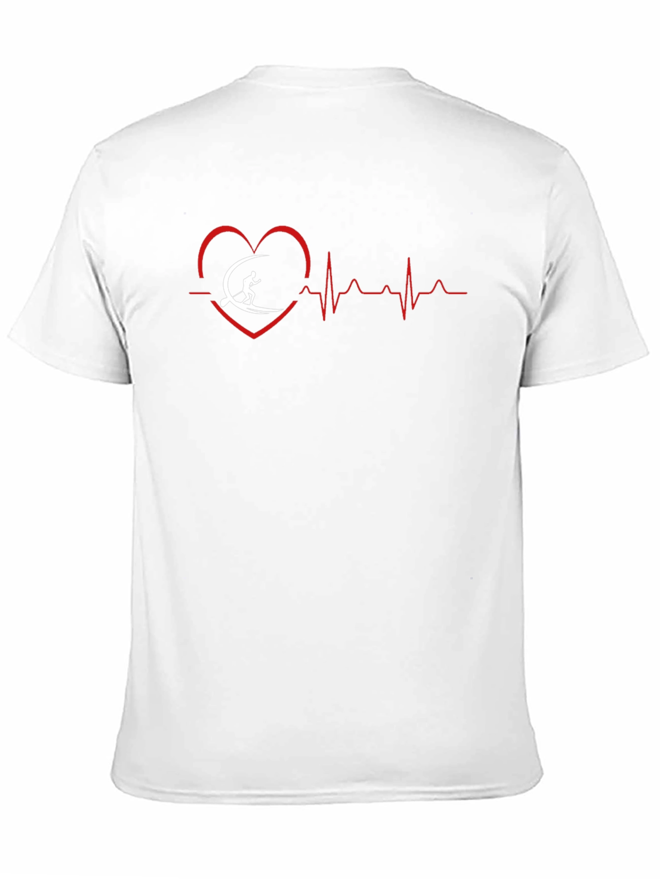 Surfing Heartbeat Graphic Tee - Mens Black T-Shirt