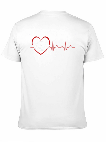 Surfing Heartbeat Graphic Tee - Mens Black T-Shirt