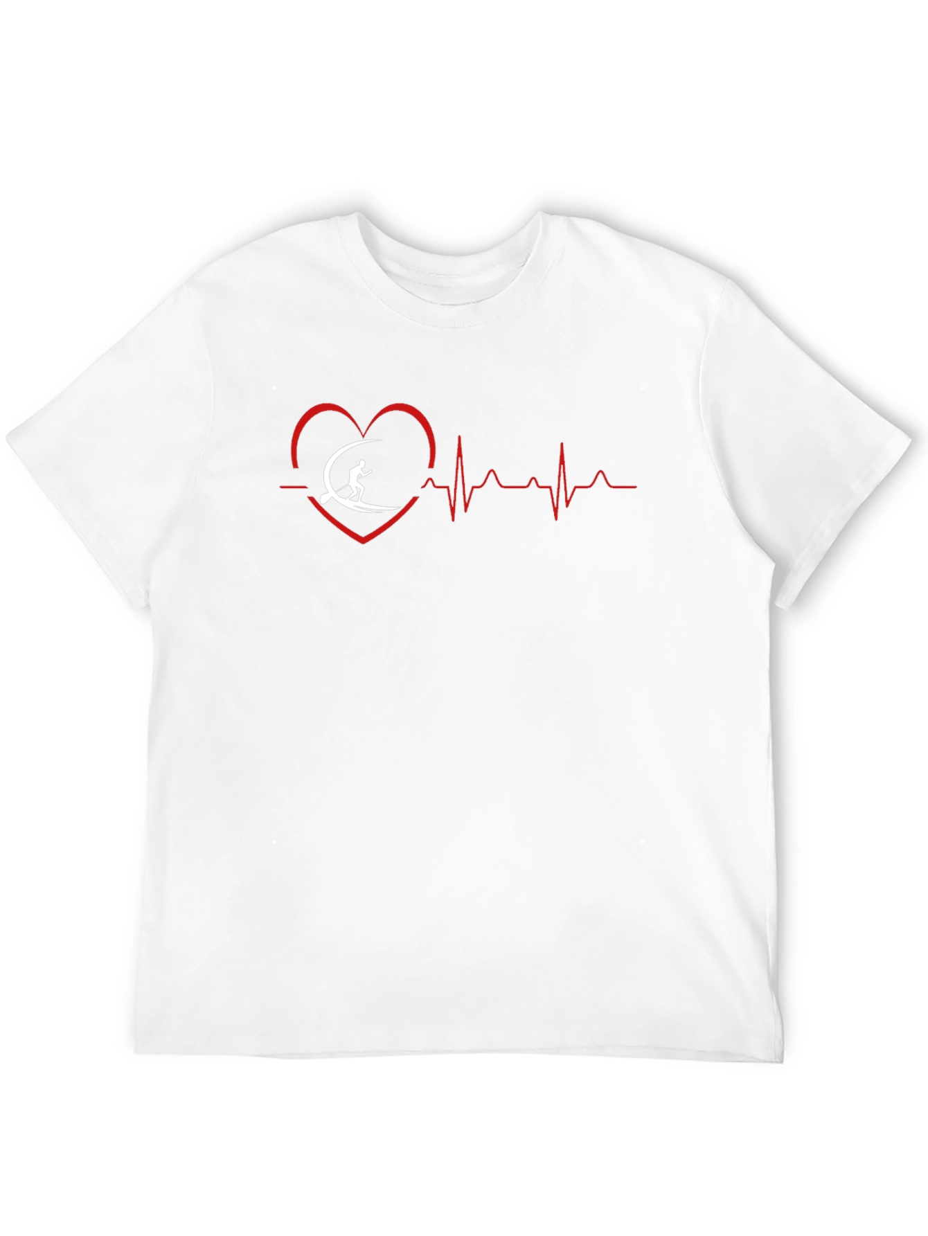 Surfing Heartbeat Graphic Tee - Mens Black T-Shirt
