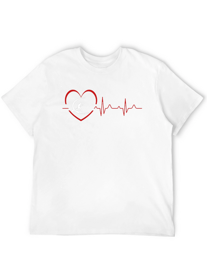 Surfing Heartbeat Graphic Tee - Mens Black T-Shirt