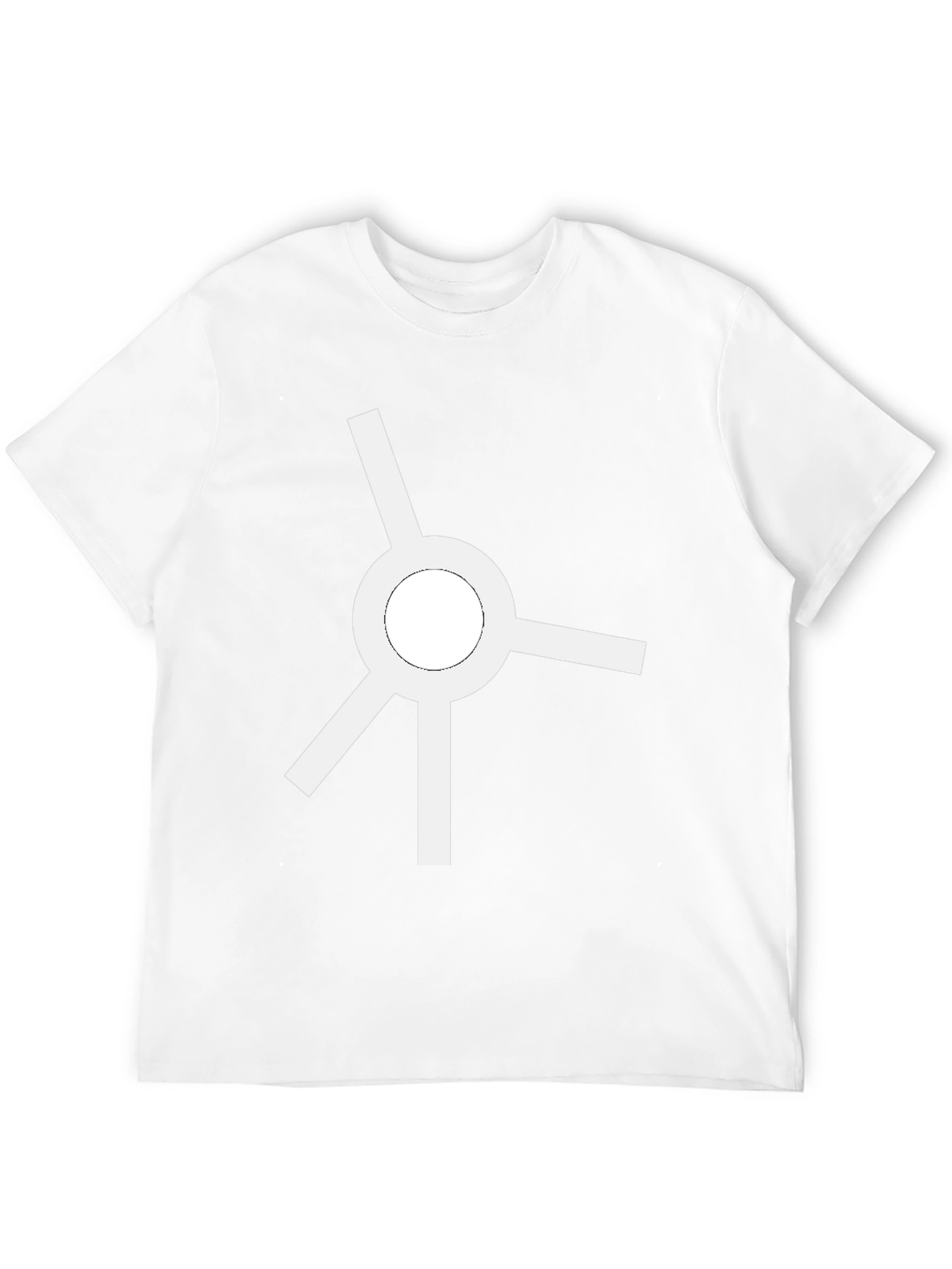 Minimalist White Roundabout Graphic Black T-Shirt