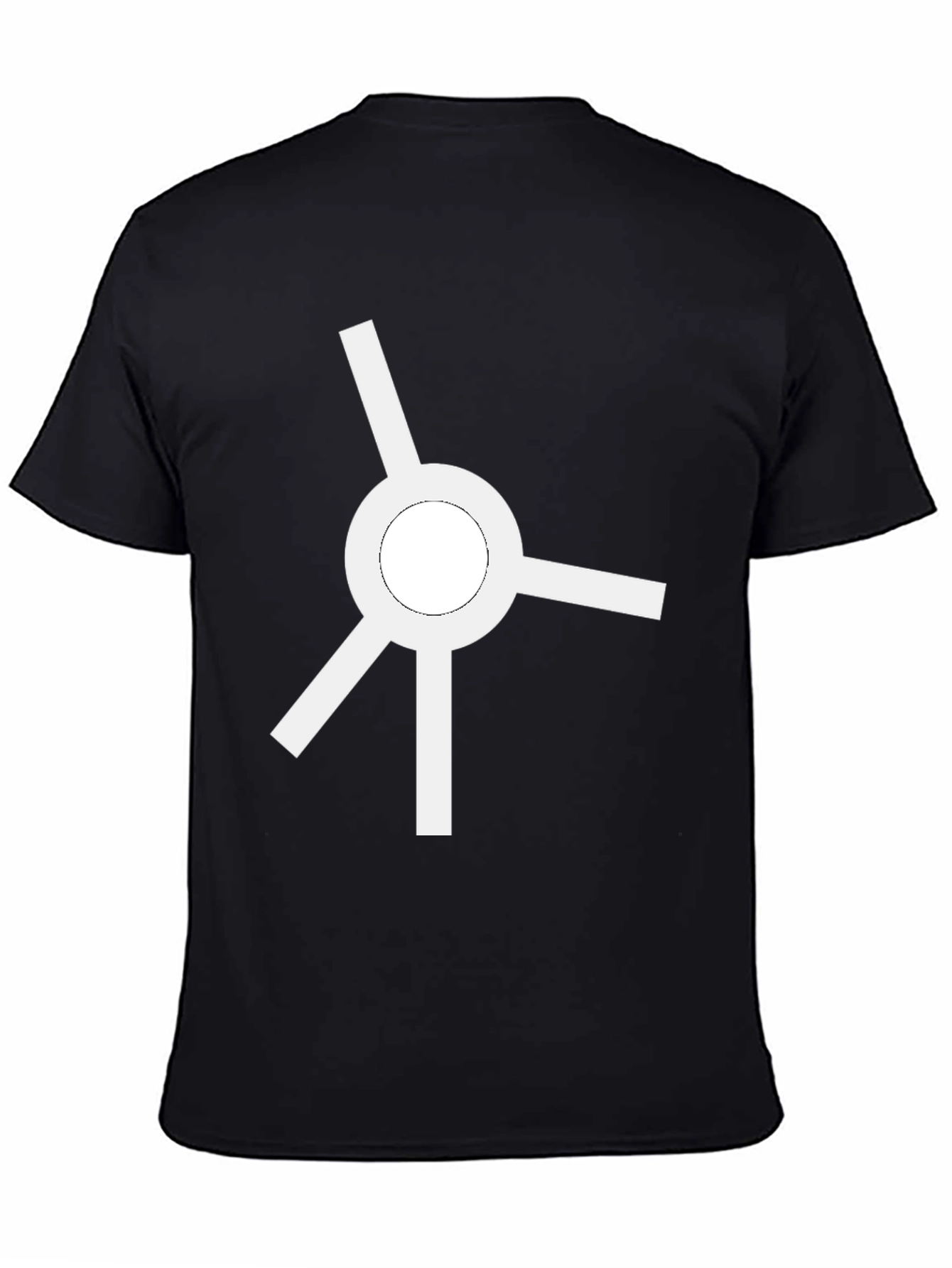 Minimalist White Roundabout Graphic Black T-Shirt