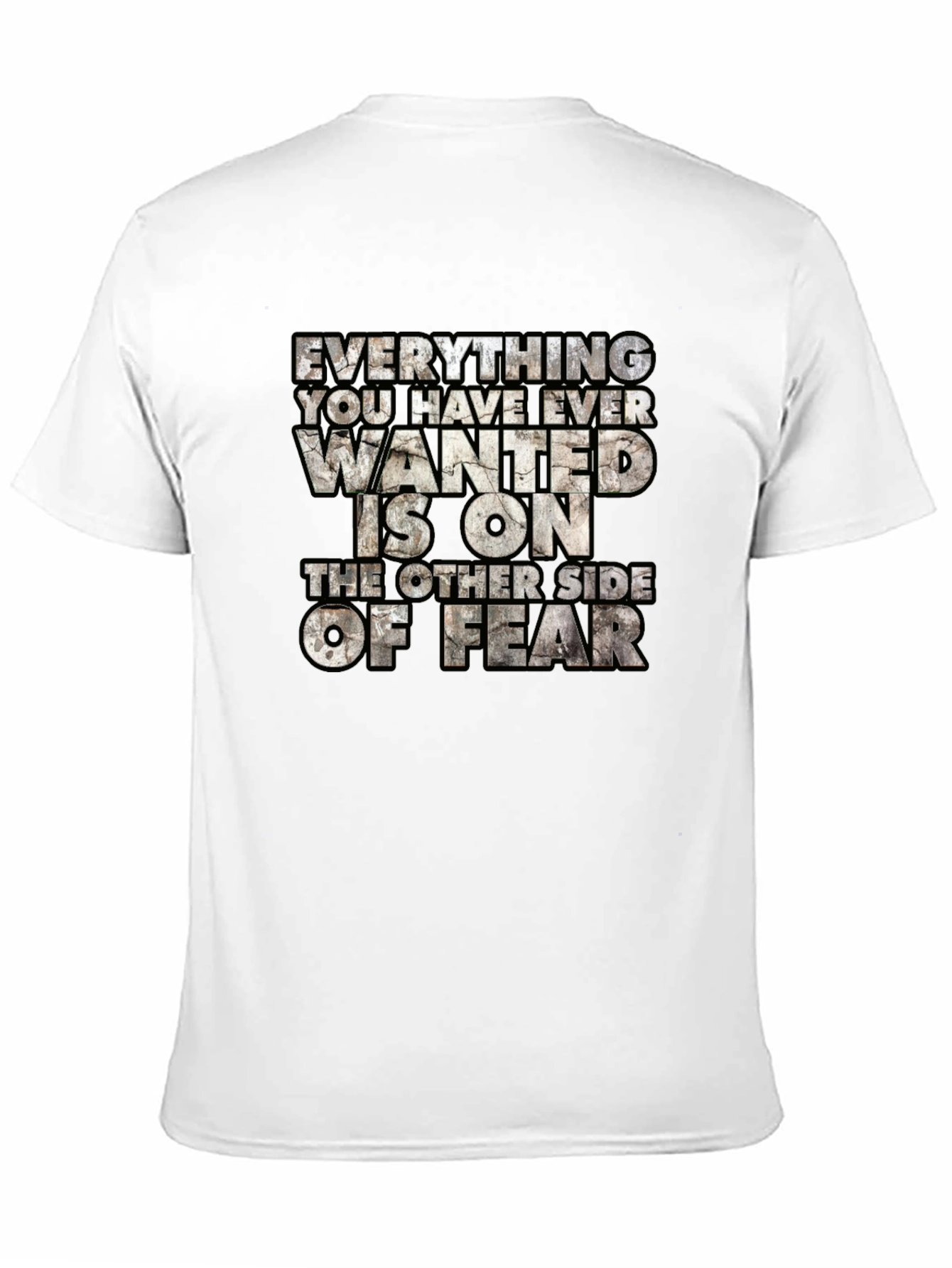 Motivational Graphic Tee: Fear Quote Black T-Shirt