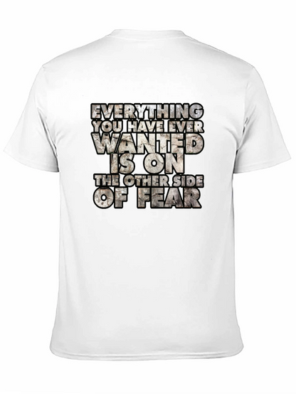 Motivational Graphic Tee: Fear Quote Black T-Shirt