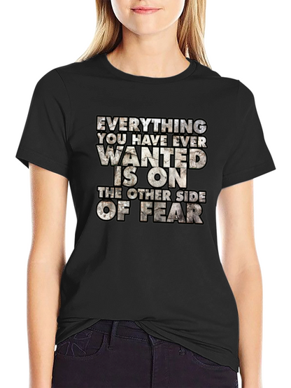 Motivational Graphic Tee: Fear Quote Black T-Shirt