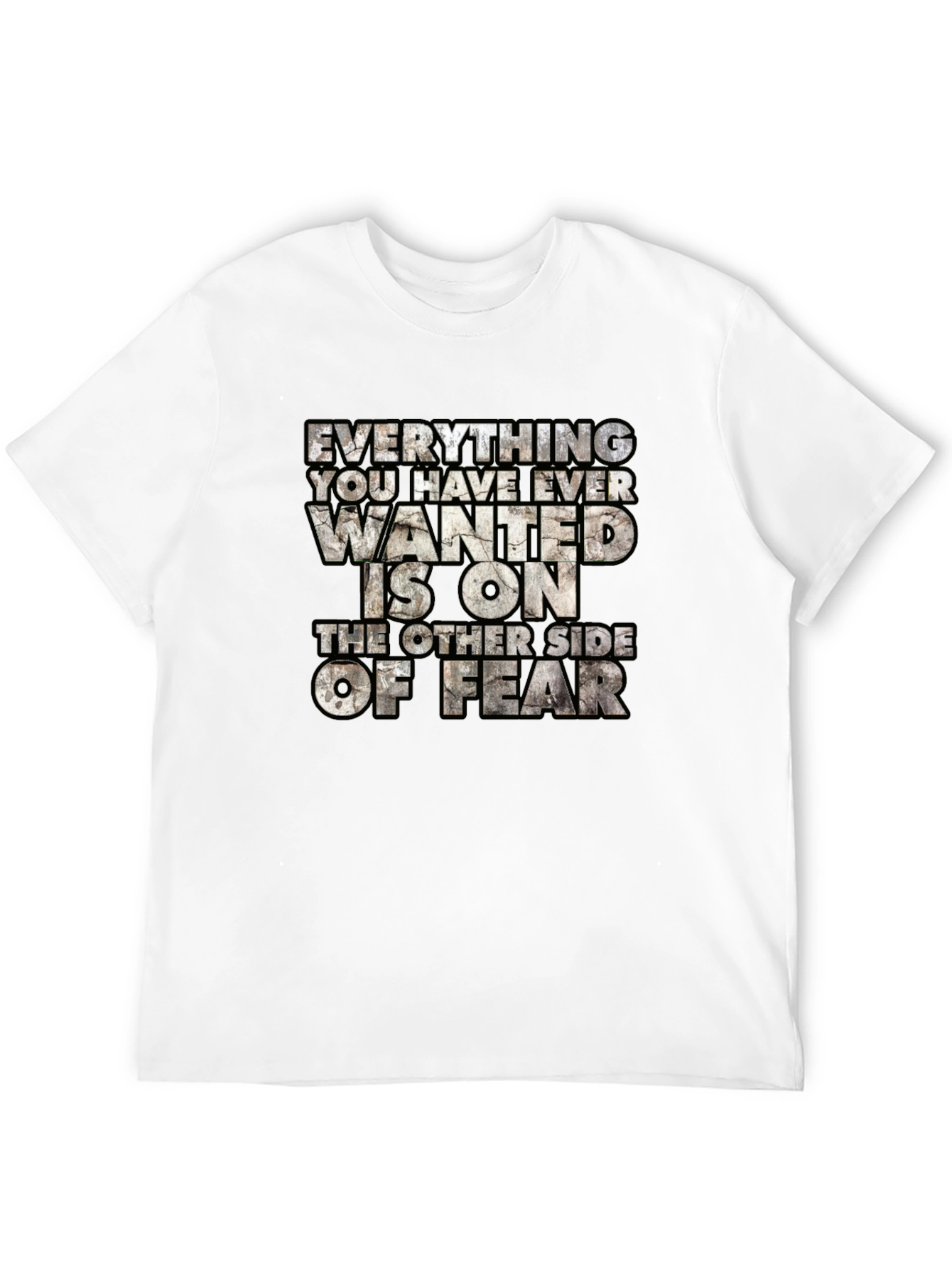 Motivational Graphic Tee: Fear Quote Black T-Shirt