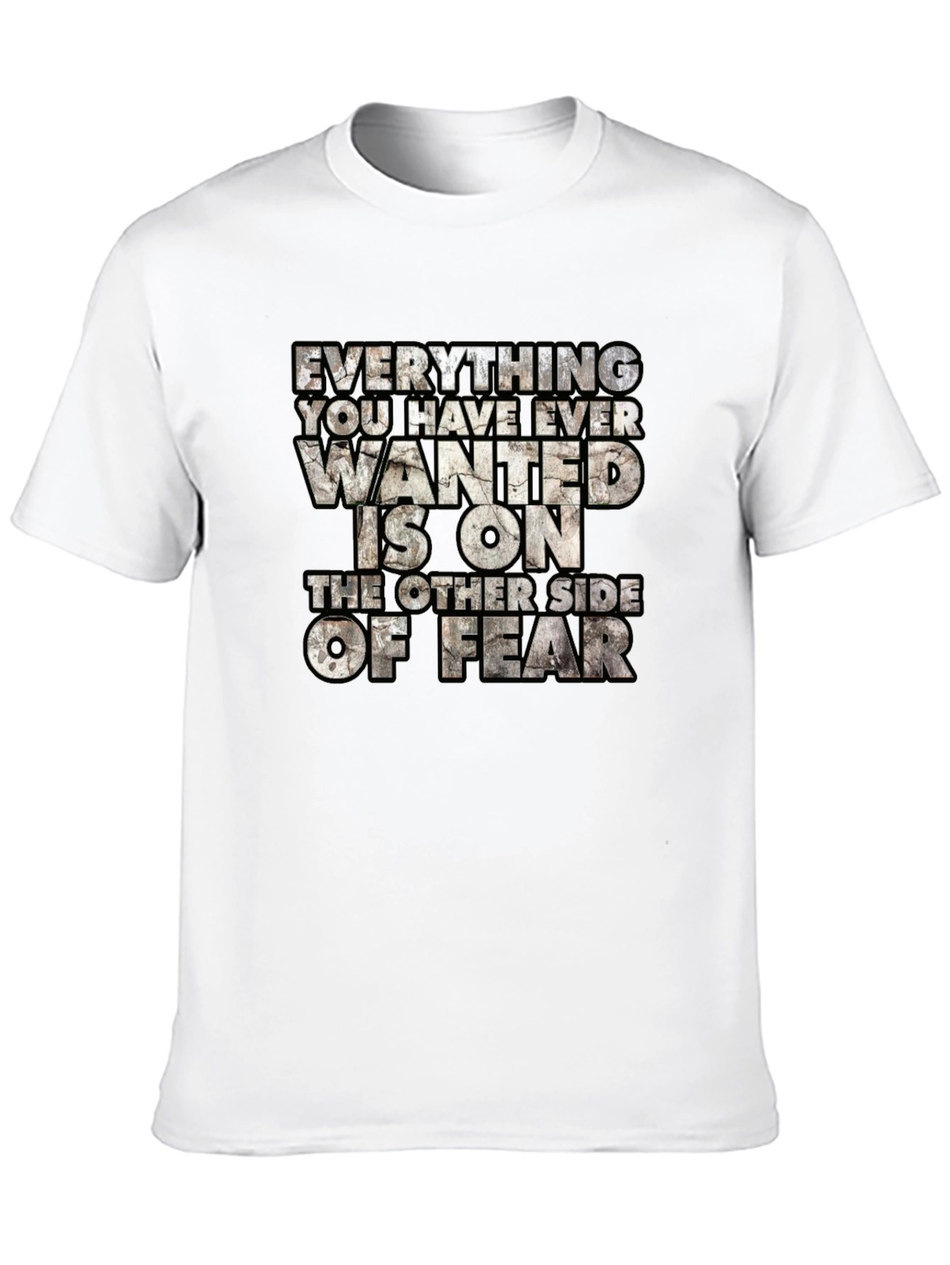 Motivational Graphic Tee: Fear Quote Black T-Shirt