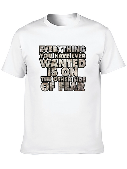 Motivational Graphic Tee: Fear Quote Black T-Shirt