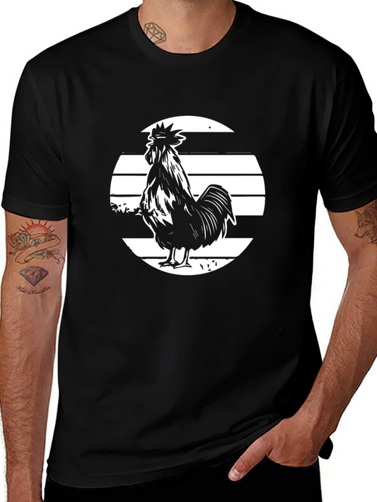 Rooster Graphic Tee - Bold Black T-Shirt