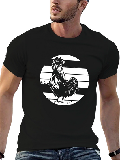 Rooster Graphic Tee - Bold Black T-Shirt