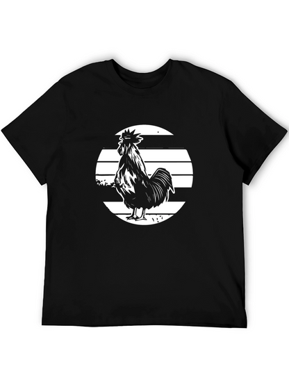 Rooster Graphic Tee - Bold Black T-Shirt