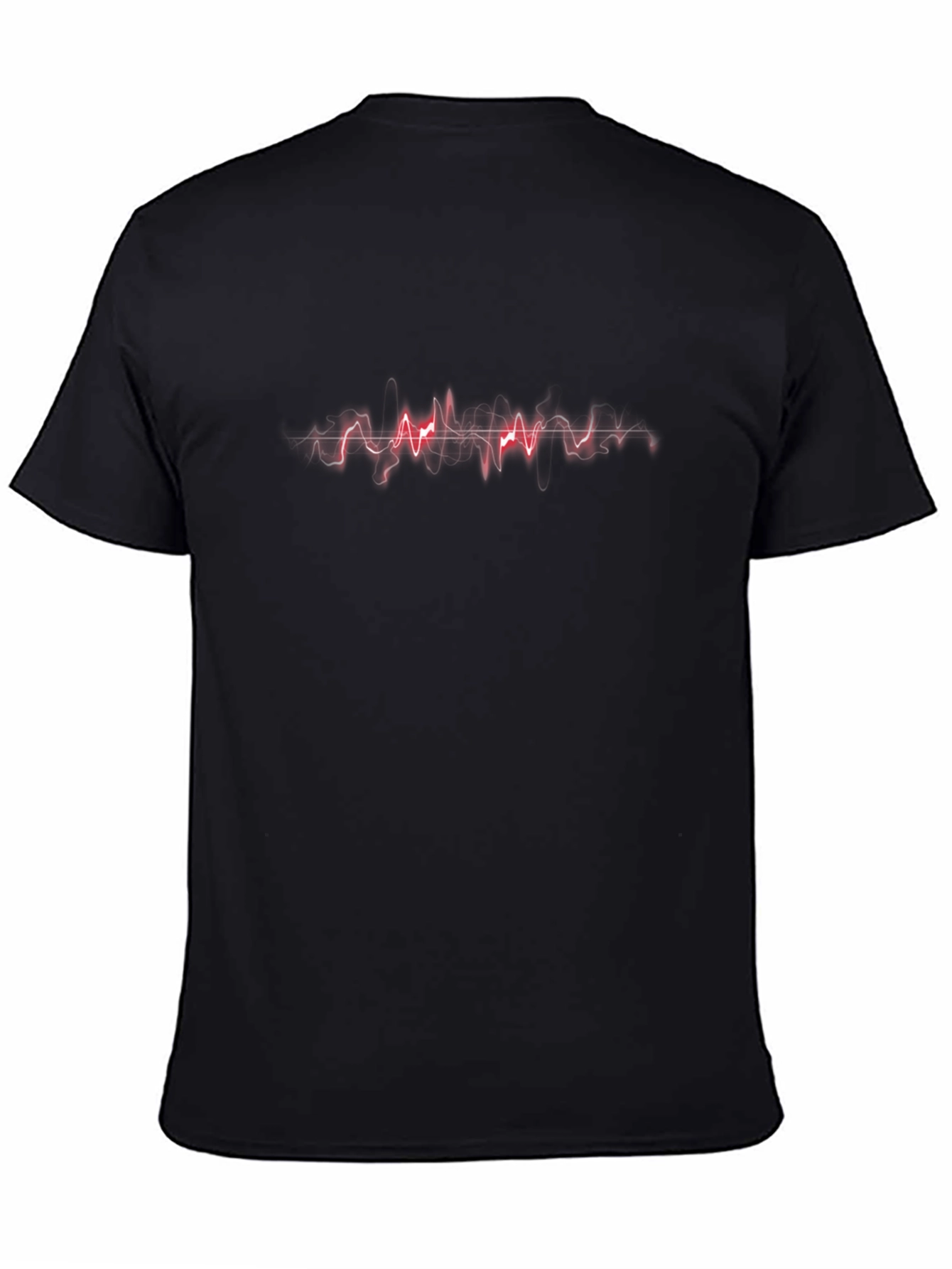 Red Soundwave Graphic Black T-Shirt
