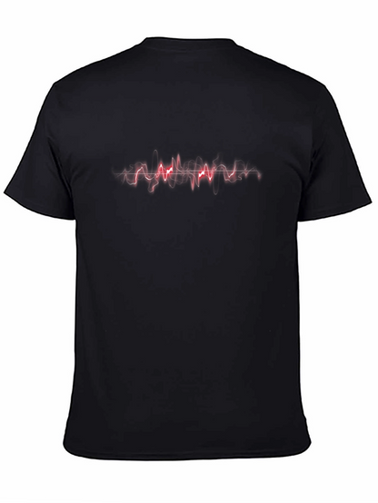 Red Soundwave Graphic Black T-Shirt