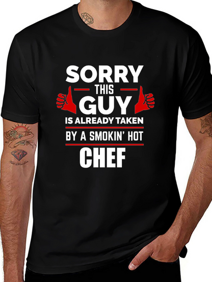 Sorry This Guy Is Taken Chef Graphic Tee