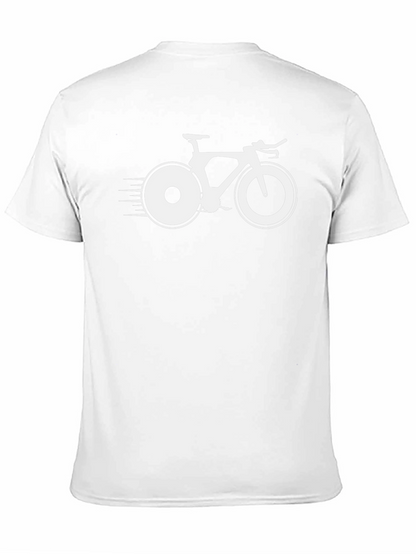 Mens Black T-Shirt with Bicycle Graphic