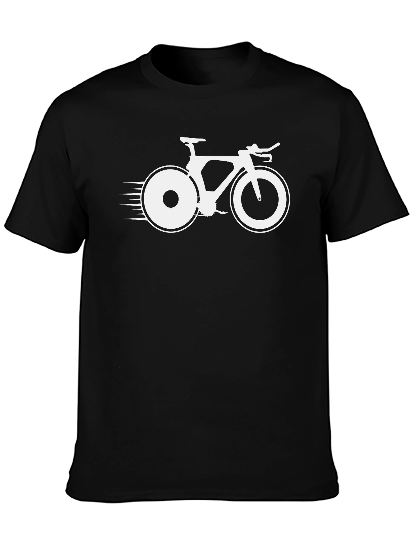 Mens Black T-Shirt with Bicycle Graphic
