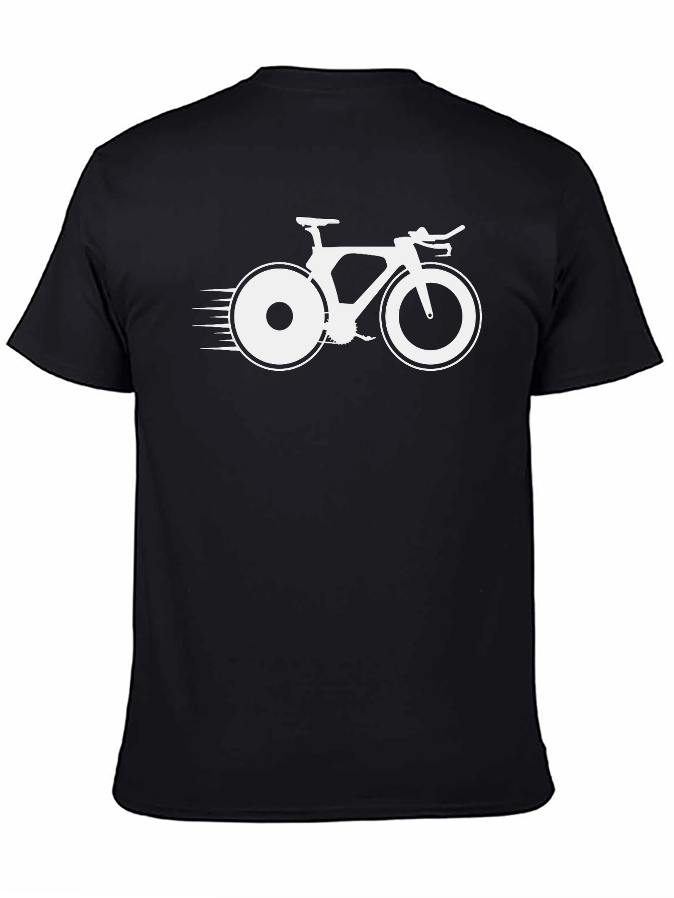 Mens Black T-Shirt with Bicycle Graphic
