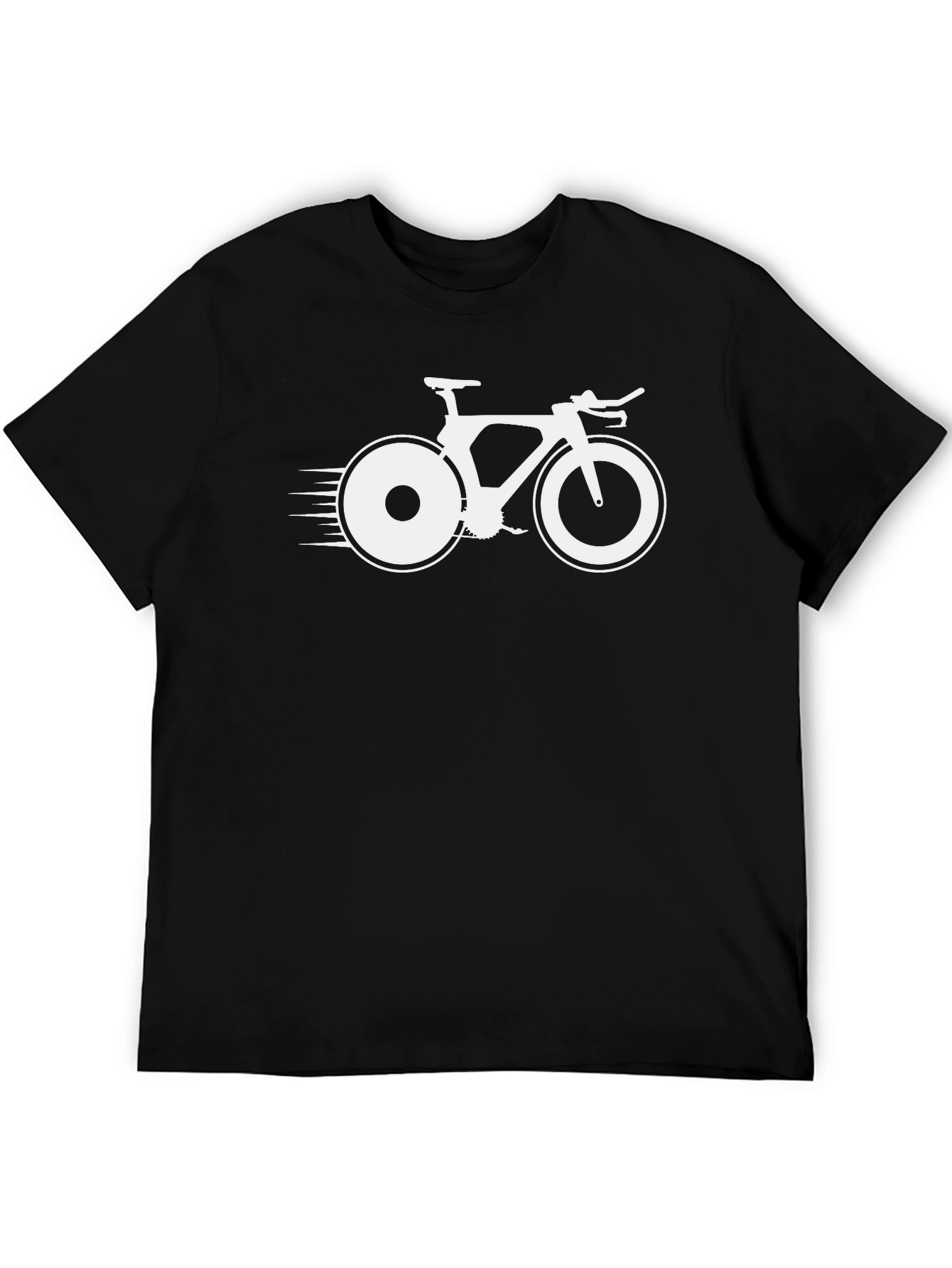 Mens Black T-Shirt with Bicycle Graphic