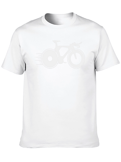 Mens Black T-Shirt with Bicycle Graphic