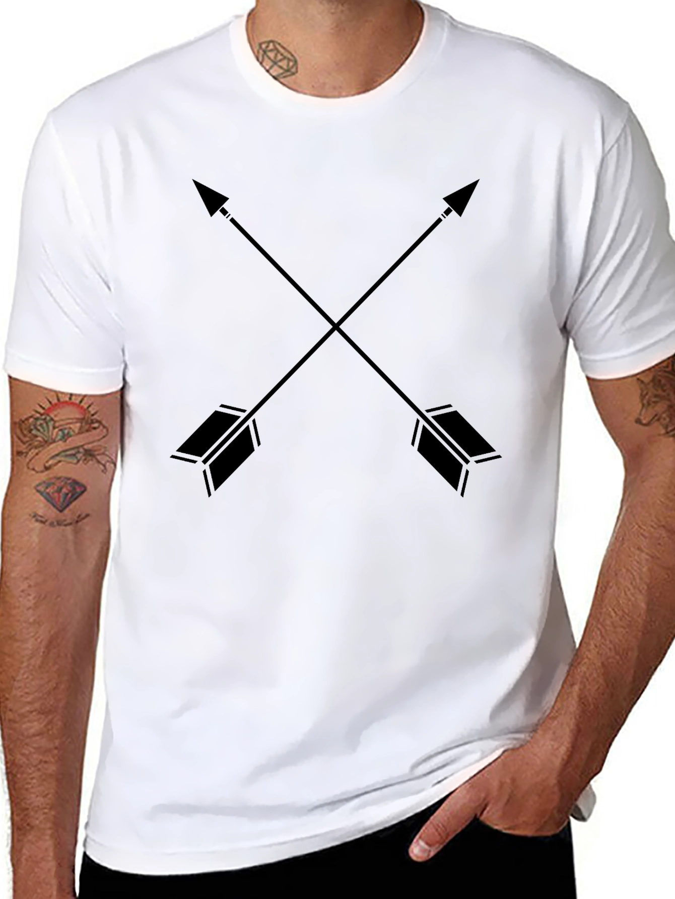 Crossed Arrows Graphic Tee - Black