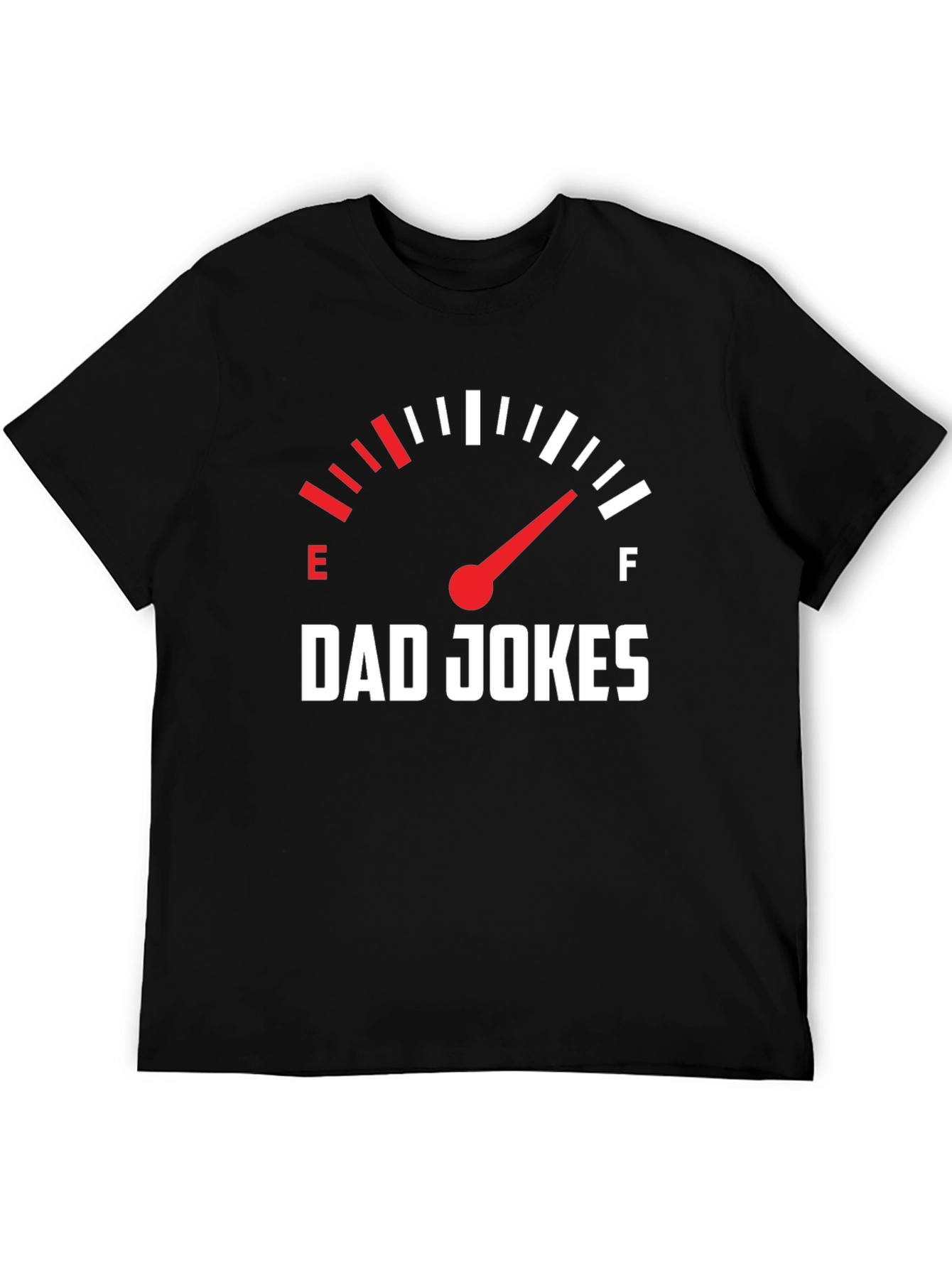 Dad Jokes Fuel Gauge Graphic Tee - Black Cotton