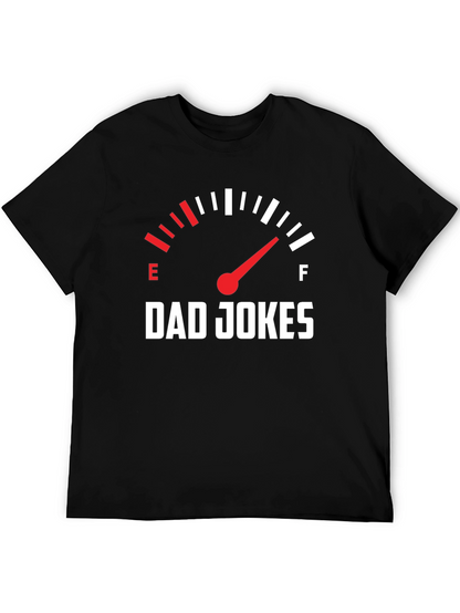 Dad Jokes Fuel Gauge Graphic Tee - Black Cotton