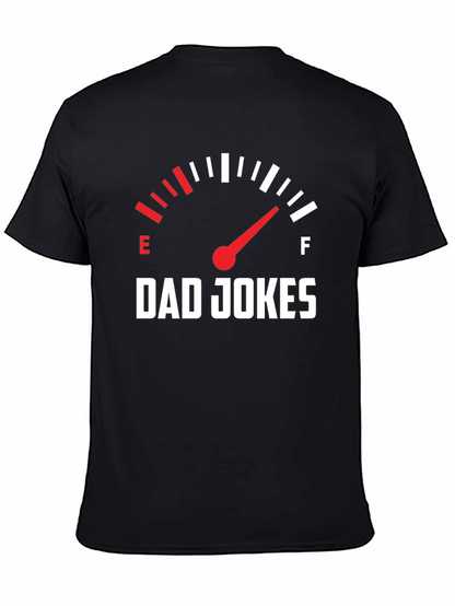 Dad Jokes Fuel Gauge Graphic Tee - Black Cotton
