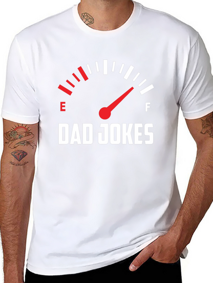 Dad Jokes Fuel Gauge Graphic Tee - Black Cotton