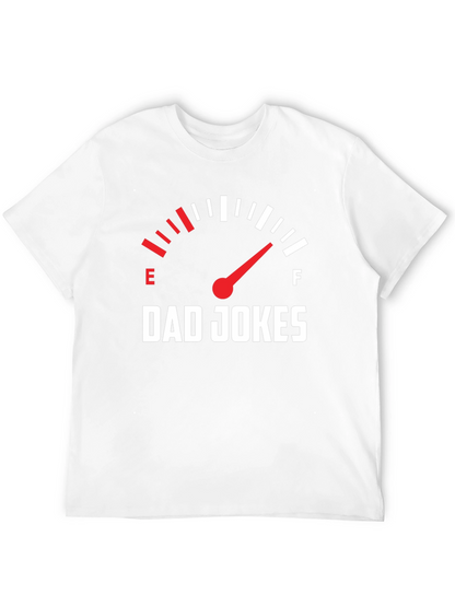 Dad Jokes Fuel Gauge Graphic Tee - Black Cotton