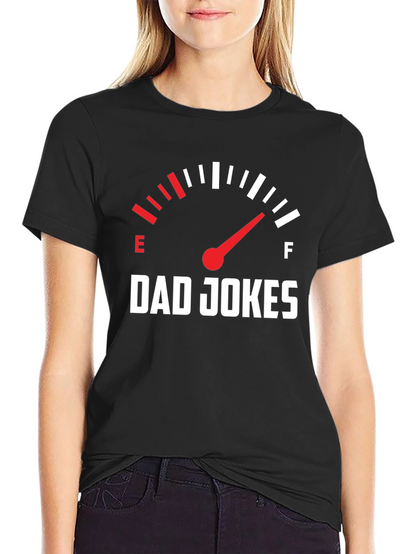 Dad Jokes Fuel Gauge Graphic Tee - Black Cotton