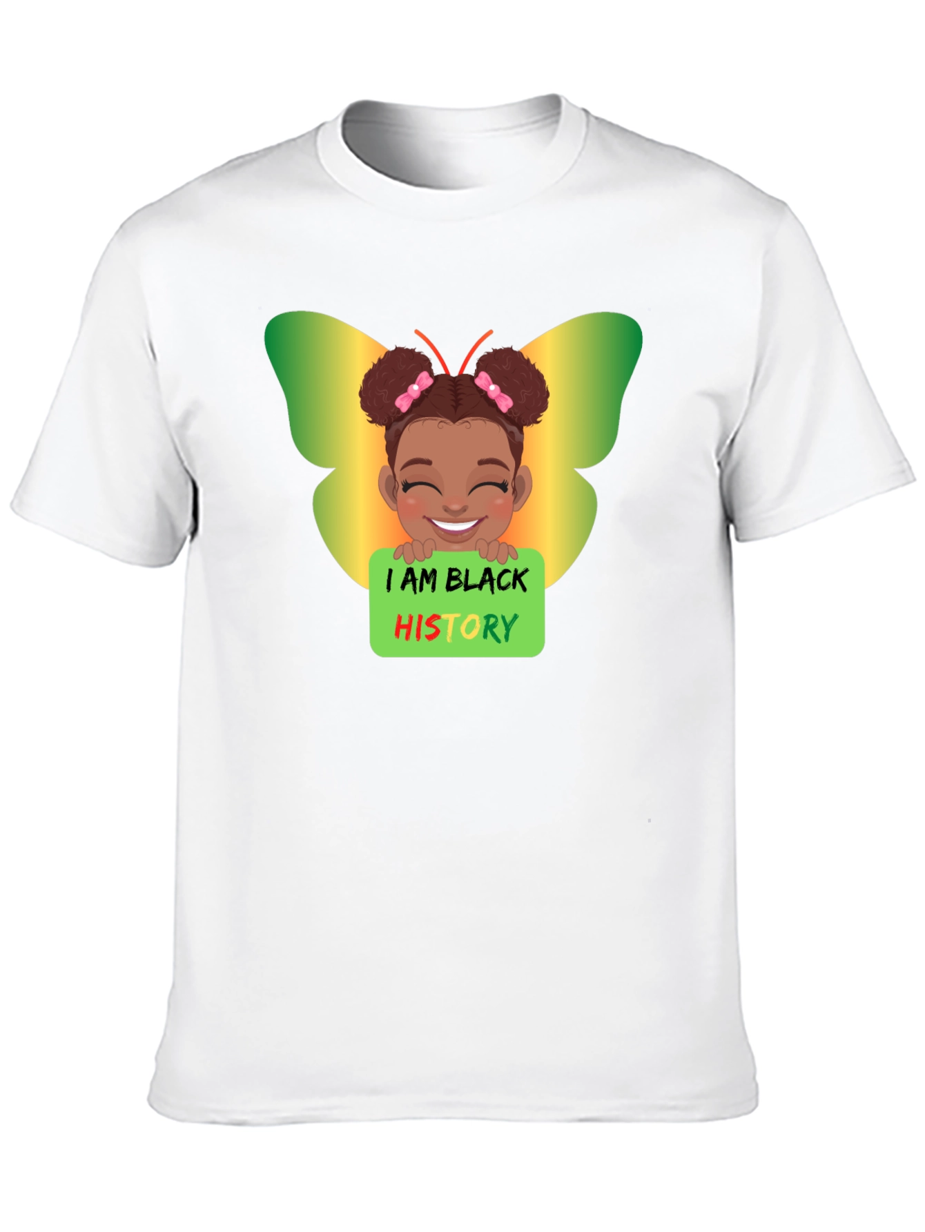 Black History Butterfly Girl T-Shirt
