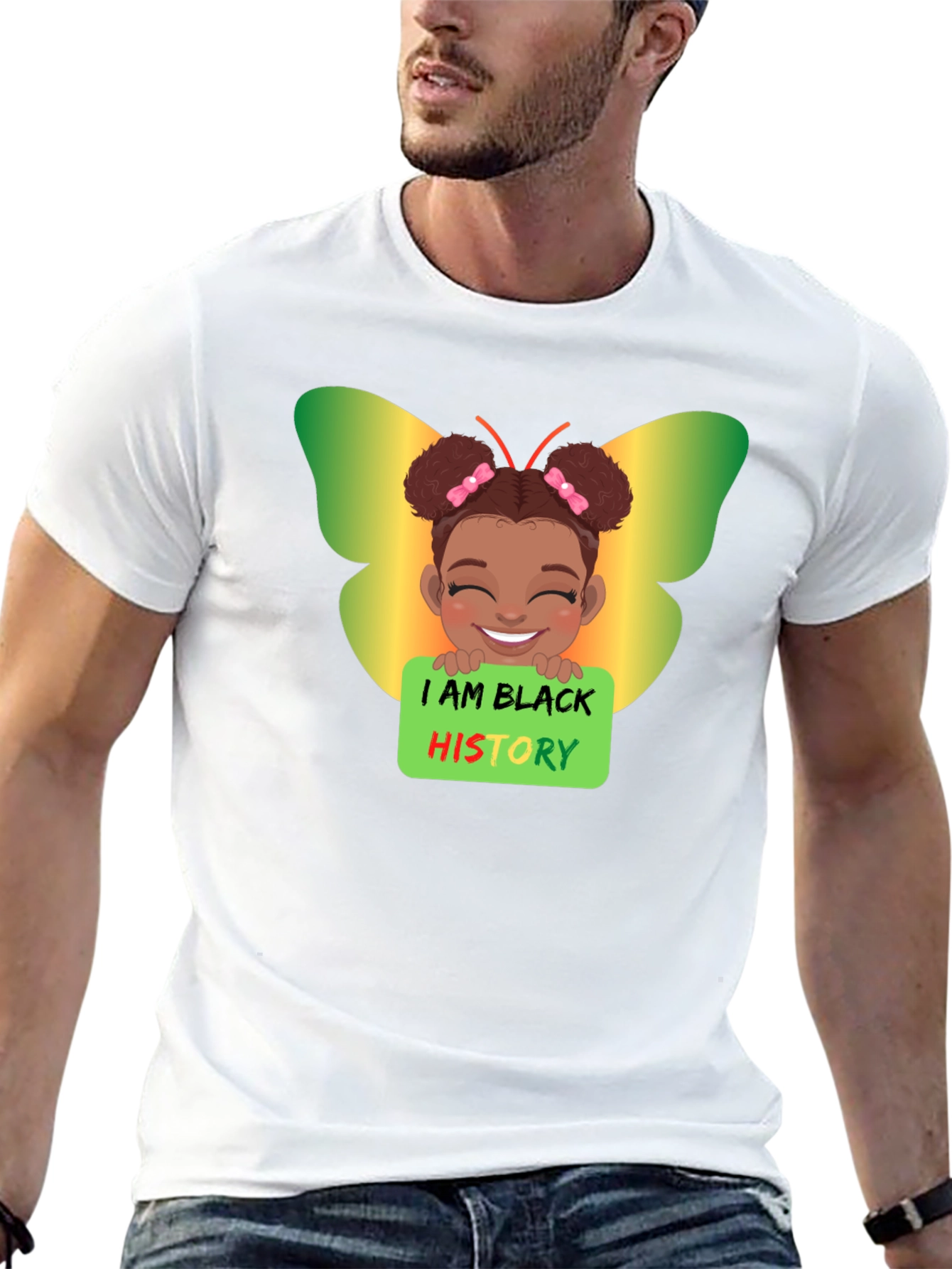 Black History Butterfly Girl T-Shirt