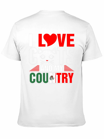I Love Cats and My Country Graphic T-Shirt