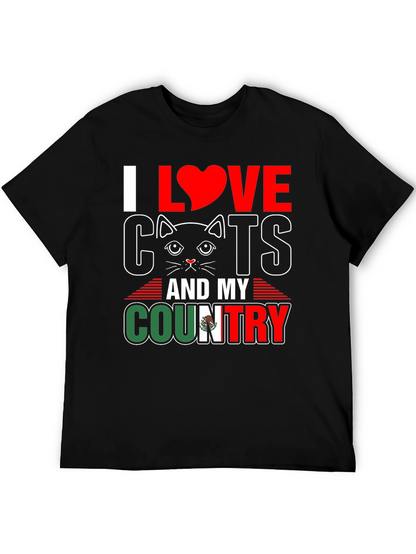 I Love Cats and My Country Graphic T-Shirt