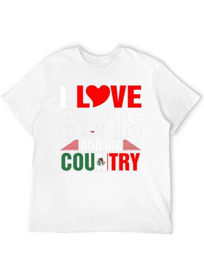 I Love Cats and My Country Graphic T-Shirt