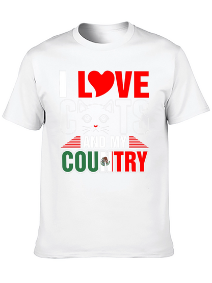 I Love Cats and My Country Graphic T-Shirt