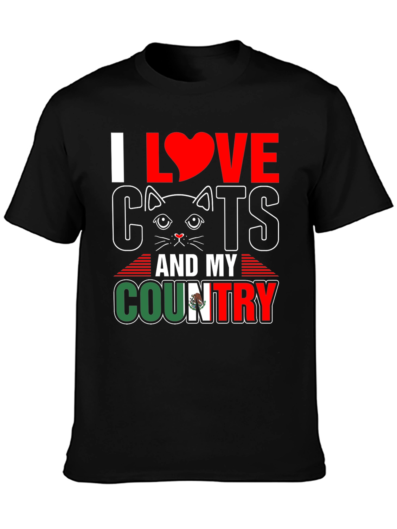 I Love Cats and My Country Graphic T-Shirt