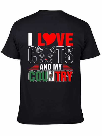 I Love Cats and My Country Graphic T-Shirt