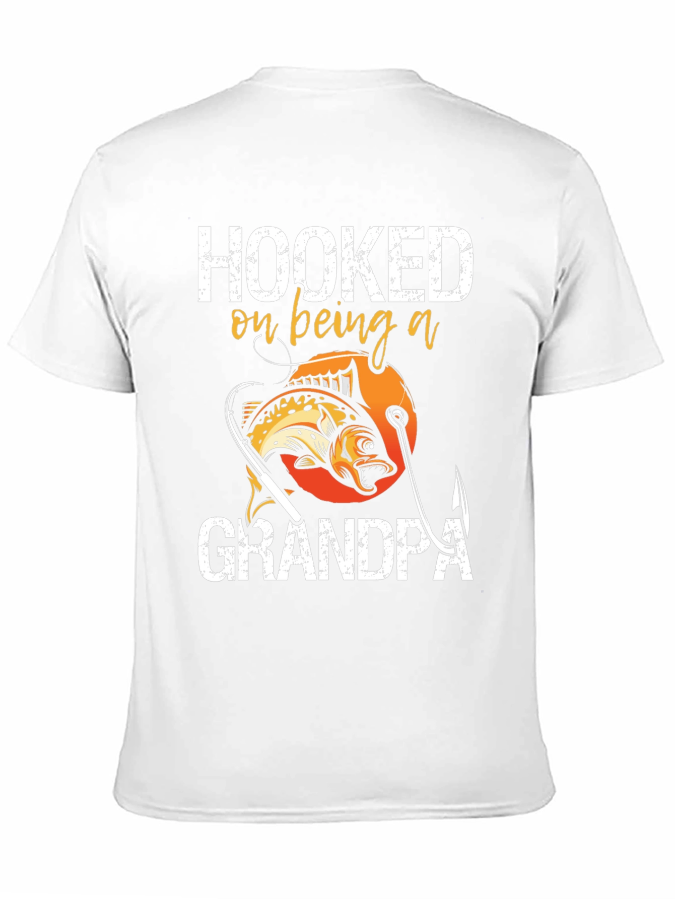 Hooked on Being a Grandpa T-Shirt Fishing Design